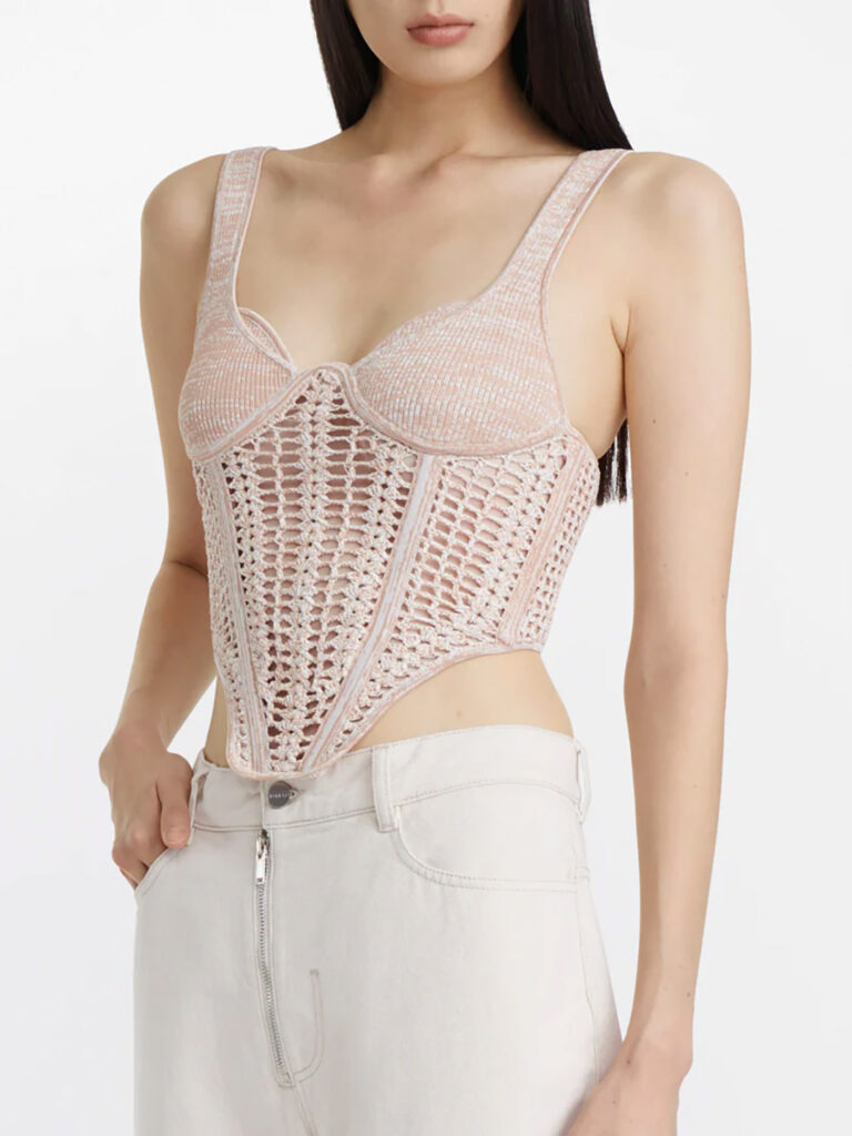 Dion Lee Crochet Corset CREAM MARLE